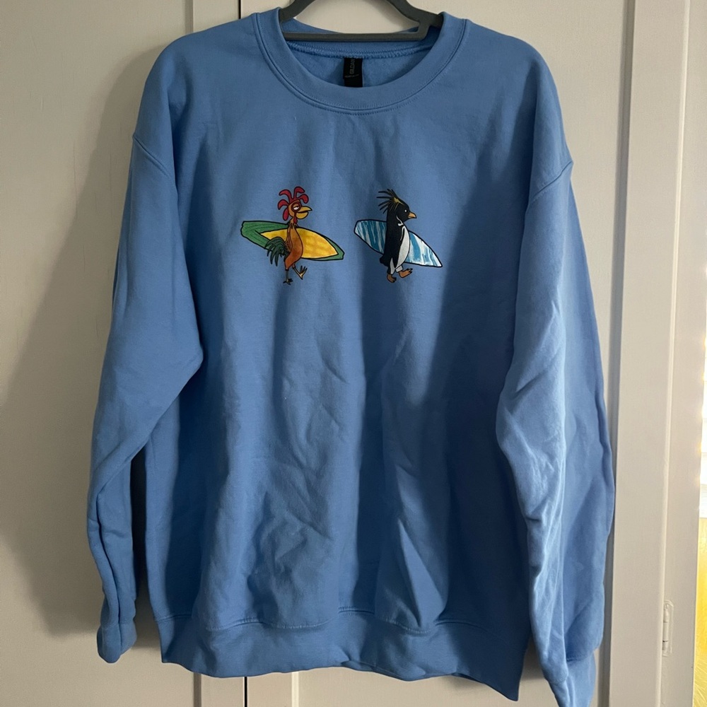 Surfs Up Chicken Joe and Cody Crew Neck